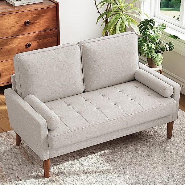 Mihtrov Sofa 2-Sitzer Sofa aus Leinenstoff günstig online kaufen
