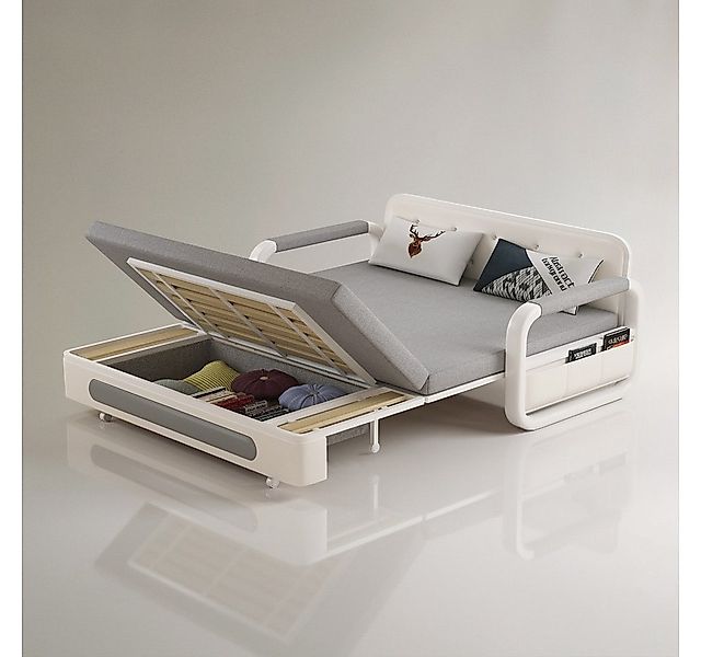 oleyluckidea Schlafsofa Ausziehbares Schlafsofa mit Stauraum und Latexmatra günstig online kaufen