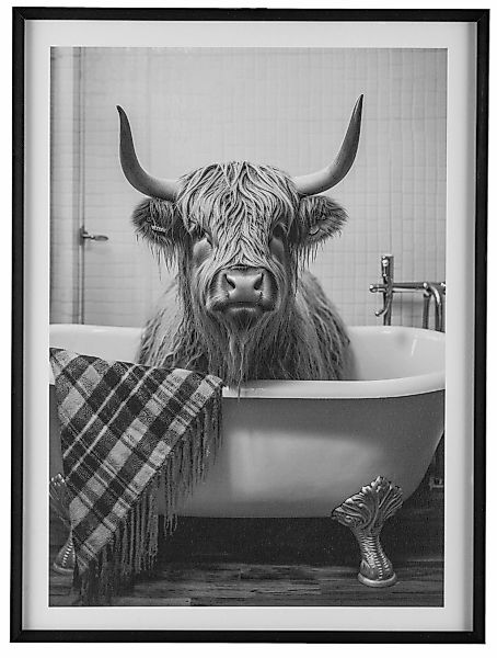 Creativ home Bild mit Rahmen "Leinwandbild Kuh in Badewanne", (1 St.), mit günstig online kaufen