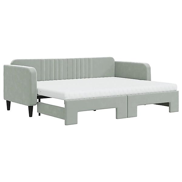 vidaXL Tagesbett Ausziehbar mit Matratzen Hellgrau 80x200 cm Samt1847100 günstig online kaufen