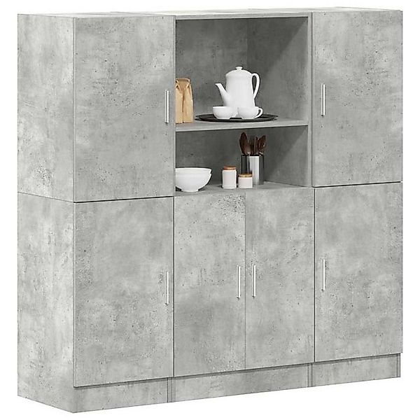 vidaXL Regal 3-tlg. Küchenschrank-Set Betongrau Holzwerkstoff, günstig online kaufen