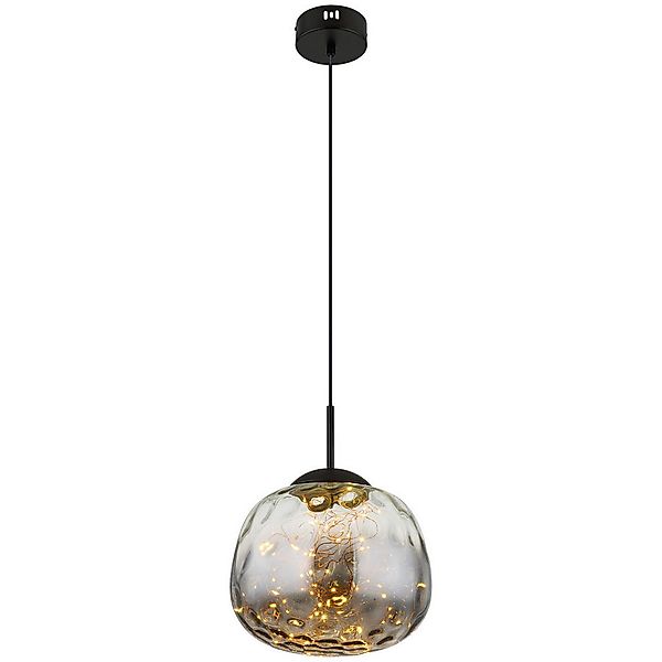 GLOBO LED-Pendelleuchte Firefly 15642 schwarz Metall Rauchglas D: ca. 30 cm günstig online kaufen