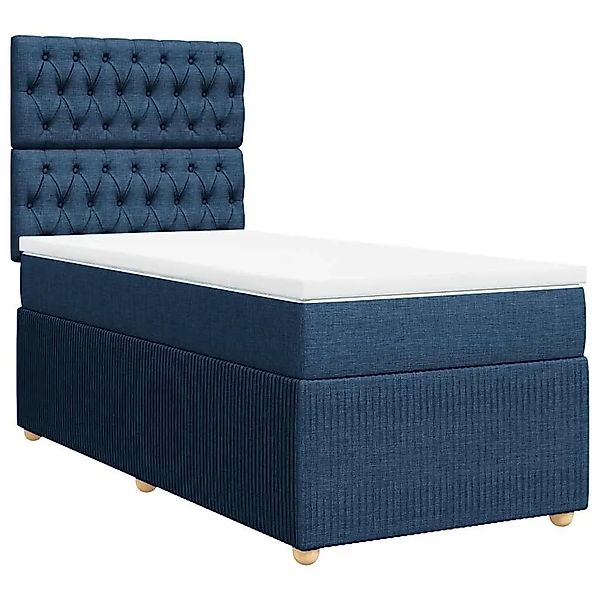 vidaXL Boxspringbett mit Matratze Blau 90x190 cm Stoff 3294224 günstig online kaufen