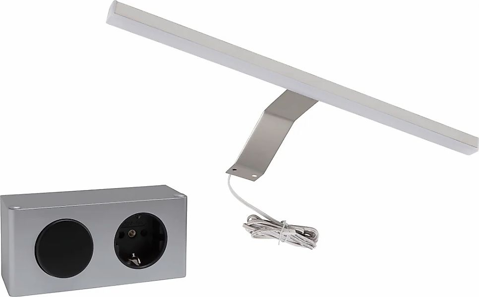 welltime Aufbauleuchte "Lucio" LED-Modul Warmweiß Spiegelschrank Aufsatzleu günstig online kaufen