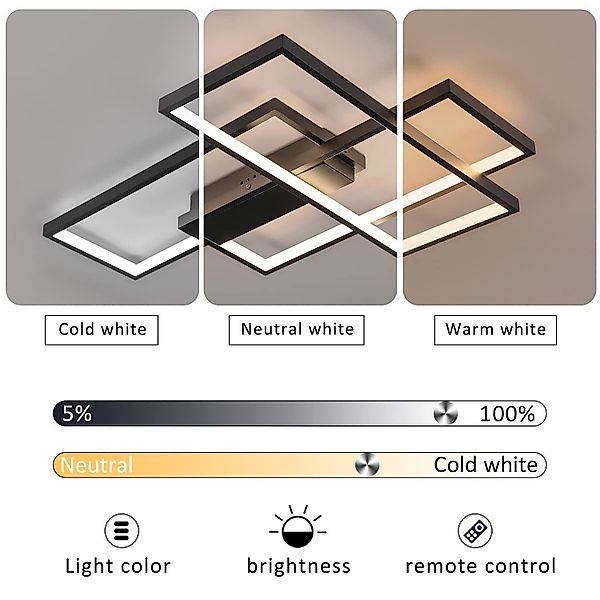 Nettlife LED Deckenleuchte Wohnzimmerlampe mit Fernbedienung günstig online kaufen
