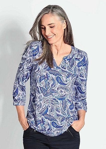 GOLDNER Schlupfbluse Bluse mit Muster, Halbarm Leichte, elastische Bluse mi günstig online kaufen