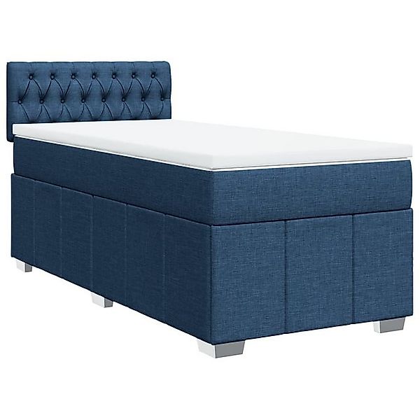 vidaXL Bett Boxspringbett mit Matratze Blau 80x200 cm Stoff günstig online kaufen