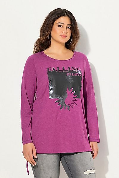 Ulla Popken Longsleeve Shirt Raffband Classic Rundhals Langarm günstig online kaufen