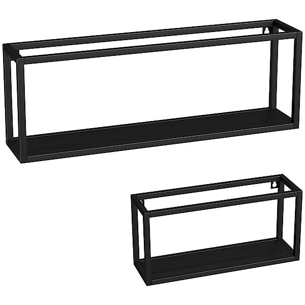 HOMCOM Wandregal 2er-Set Schweberegal aus Stahl, Wandboard, Regalbrett für günstig online kaufen