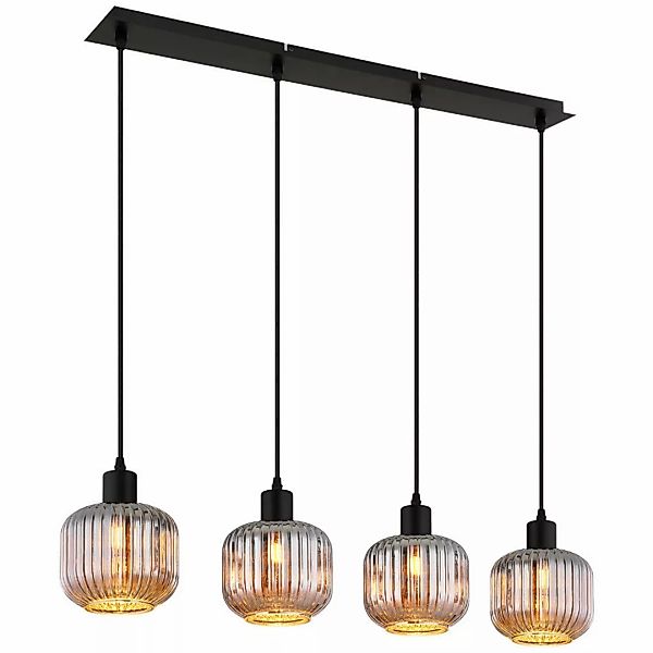 GLOBO Pendelleuchte TOM 30500408 schwarz Rauch Metall Glas B/H/L: ca. 80,8x günstig online kaufen