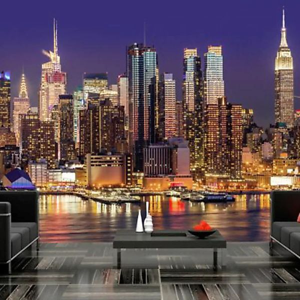 artgeist Fototapete NYC: Night City mehrfarbig Gr. 200 x 140 günstig online kaufen