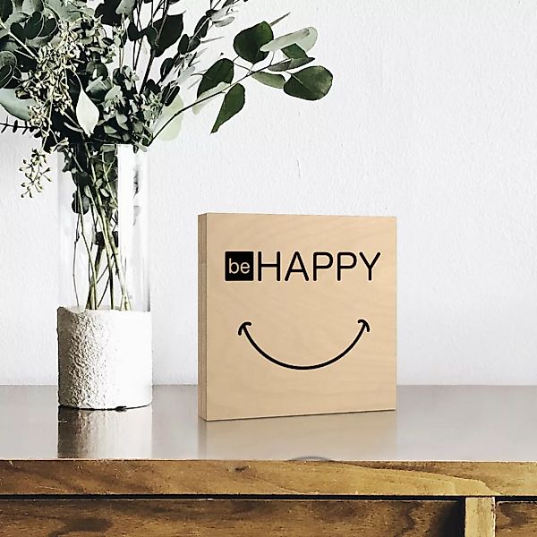 Artland Holzbild »Be happy - Sei glücklich«, Sprüche & Texte, (1 St.) günstig online kaufen