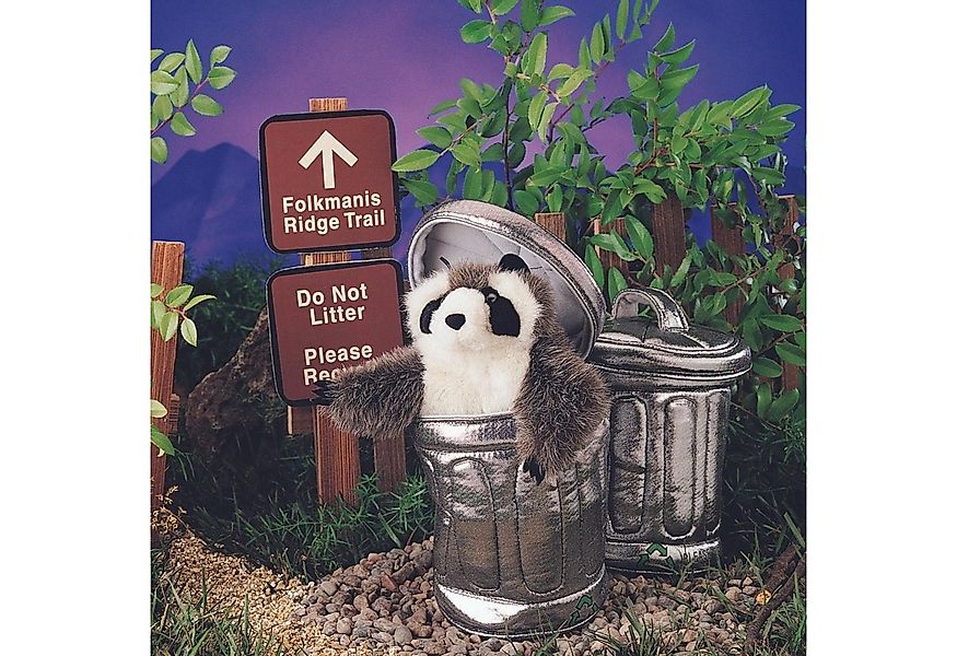 Folkmanis Handpuppen Handpuppe Folkmanis Waschbär im Mülleimer günstig online kaufen