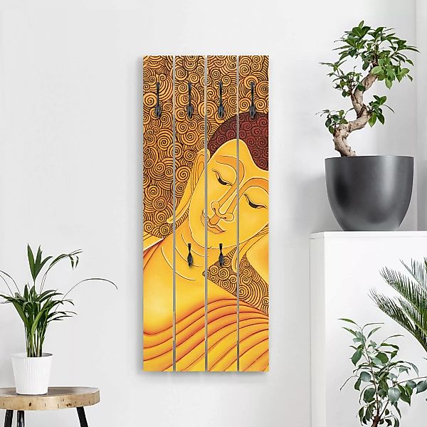 Wandgarderobe Holzpalette Kunstdruck Shanghai Buddha günstig online kaufen