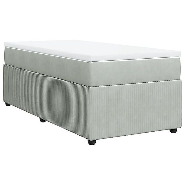 vidaXL Boxspringbett Boxspringbett mit Matratze Hellgrau 90x200 cm Samt Bet günstig online kaufen