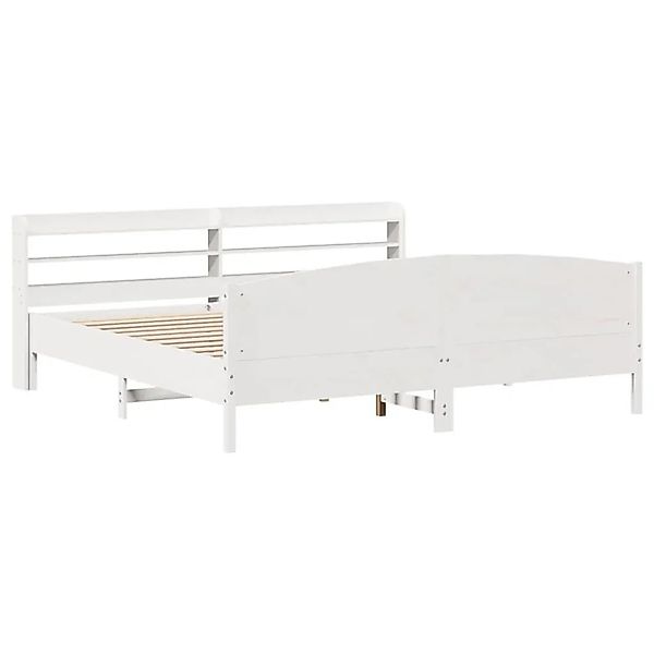 vidaXL Massivholzbett ohne Matratze Weiß 200x200 cm Kiefernholz 3306955 günstig online kaufen