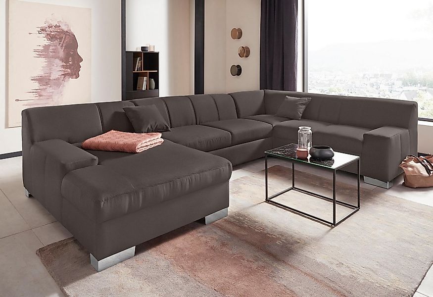 DOMO collection Wohnlandschaft "Bero, elegant und zeitlos, flache Armlehnen günstig online kaufen
