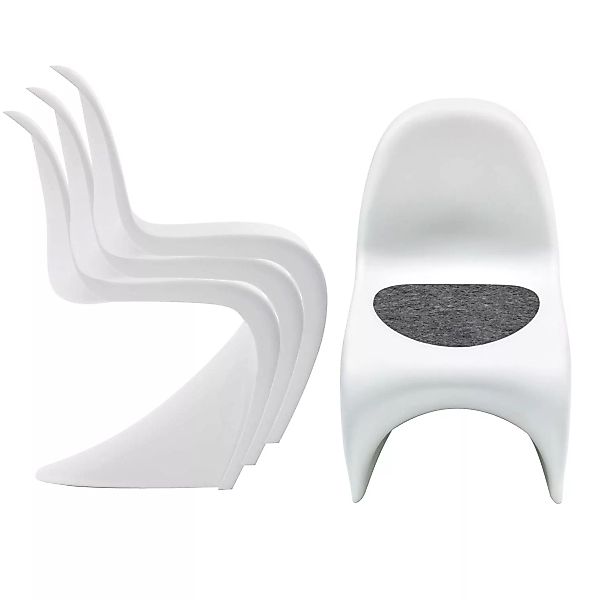 Vitra - Panton Chair Aktionsset 4er-Set - weiß matt/BxHxT 50x86x61cm/inkl. günstig online kaufen