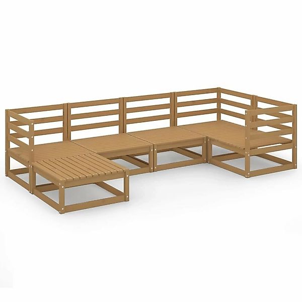 vidaXL 6-tlg Garten-Lounge-Set Honigbraun Massivholz Kiefer Modell 7 günstig online kaufen