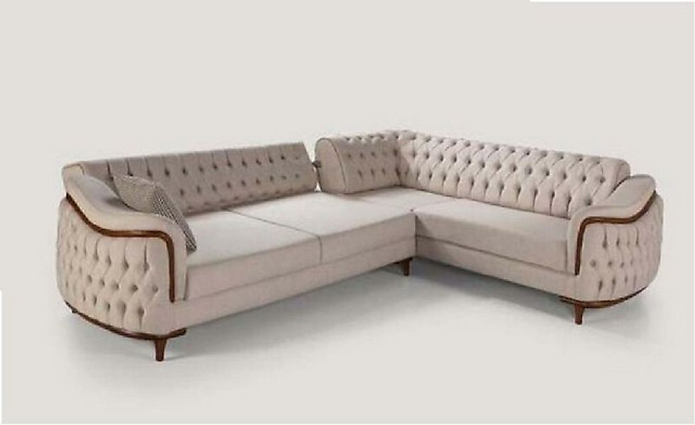 JVmoebel Ecksofa Ecksofa Wohnlandschaft Chesterfield Couch Polster Eckgarni günstig online kaufen