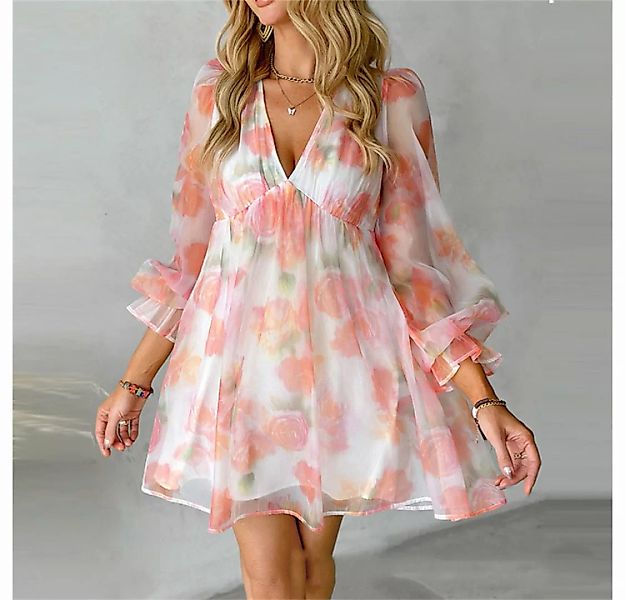 AFAZ New Trading UG Sommerkleid Lässiger, langärmeliger Blumenrock für Dame günstig online kaufen