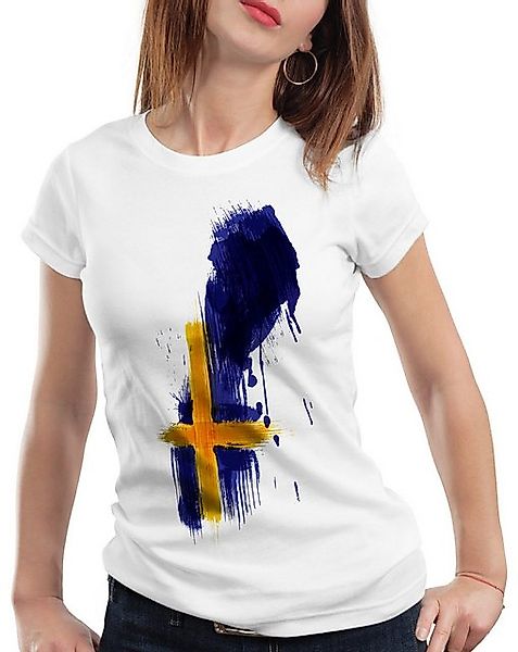 style3 T-Shirt Flagge Schweden Fußball Sport Sweden WM EM Fahne günstig online kaufen