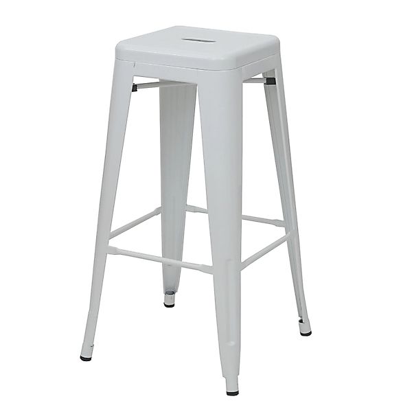 PROREGAL Barhocker Sitzhöhe 77cm Metall Industriedesign Stapelbar Weiß Bars günstig online kaufen