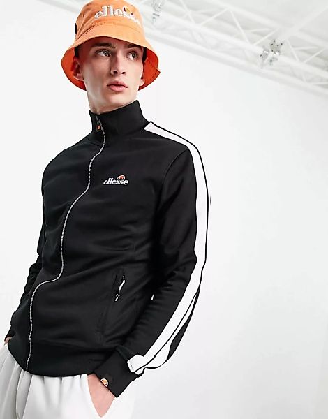 ellesse – Jacke in Schwarz mit durchgehendem Reißverschluss und Logo günstig online kaufen