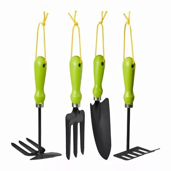 relaxdays Gartenwerkzeug Set 4-teilig schwarz/grün günstig online kaufen
