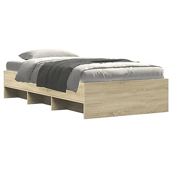 vidaXL Bett Bettgestell ohne Matratze Sonoma-Eiche 75x190 cm Holzwerkstoff günstig online kaufen