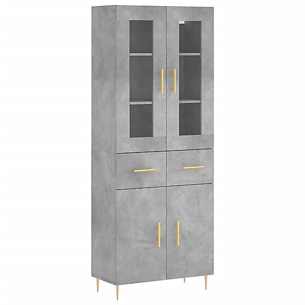 vidaXL Highboard Betongrau 69,5x34x180 cm Holzwerkstoff 3198525 günstig online kaufen