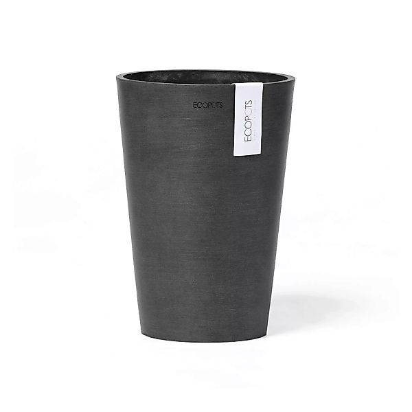 Ecopots Vase Pisa Dunkelgrau 17,5 cm x 3 cm günstig online kaufen