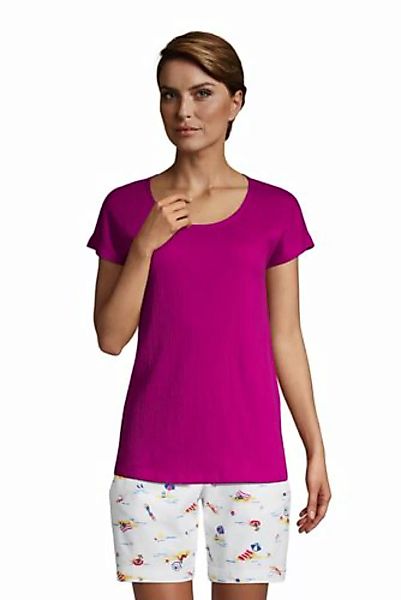 Shirt aus Jacquard-Jersey in Petite-Größe, Damen, Größe: XS Petite, Lila, b günstig online kaufen