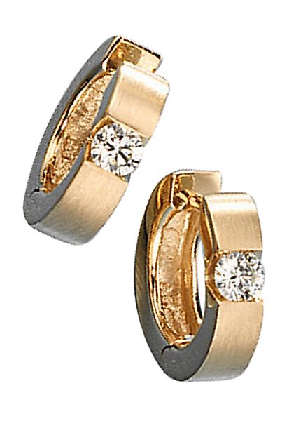 JOBO Paar Creolen "Ohrringe mit Diamanten", 585 Gold günstig online kaufen