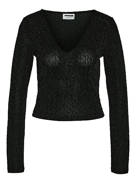 Noisy may Shirttop Langarm V-Ausschnitt Slim Fit NMGILLY L/S REVERS. LUREX günstig online kaufen