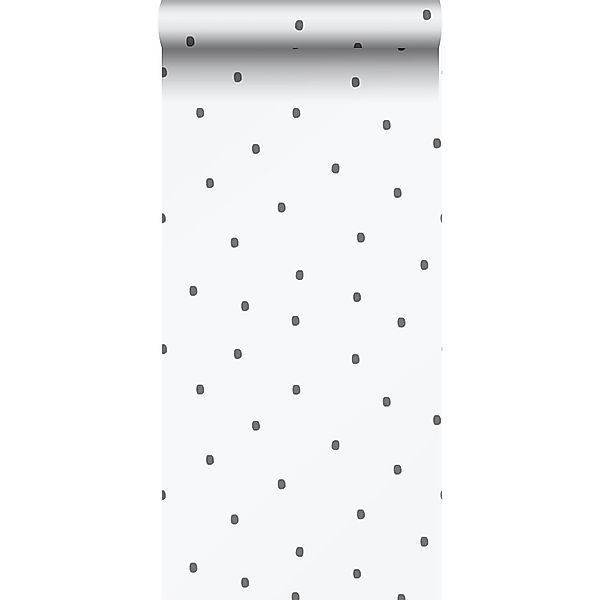 Sanders & Sanders Tapete Punkte Schwarz und Weiß 53 cm x 10.05 m günstig online kaufen