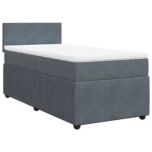 vidaXL Boxspringbett mit Matratze Dunkelgrau 90x190 cm Samt 3289909 günstig online kaufen
