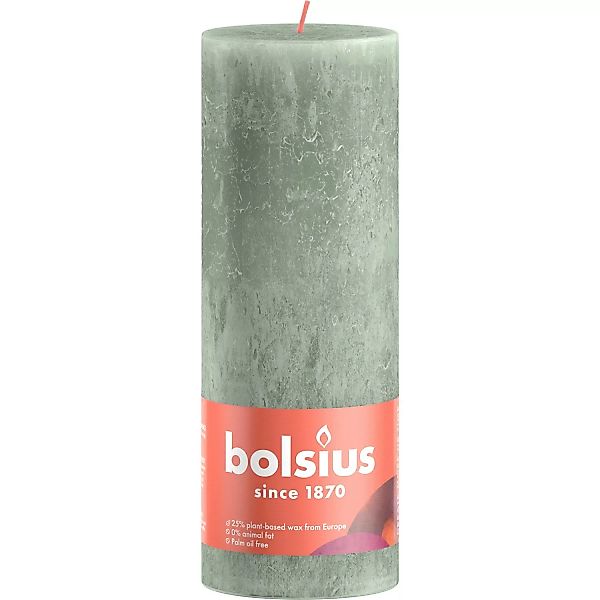 Bolsius Rustik-Kerze Shine Ø 6,8 cm x 19 cm Jadegrün günstig online kaufen