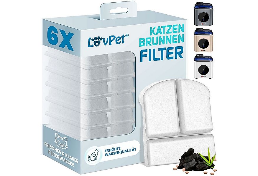 Lovpet Trinkbrunnen 6er-Set Filter - Doppel-Filtersystem Aktivkohle & Filte günstig online kaufen