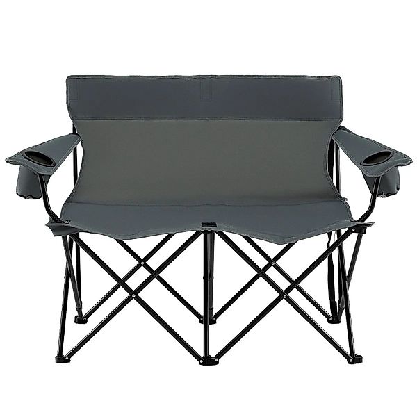 Costway Campingstuhl für 2 Personen mit Getränkehaltern 300 kg Grau günstig online kaufen