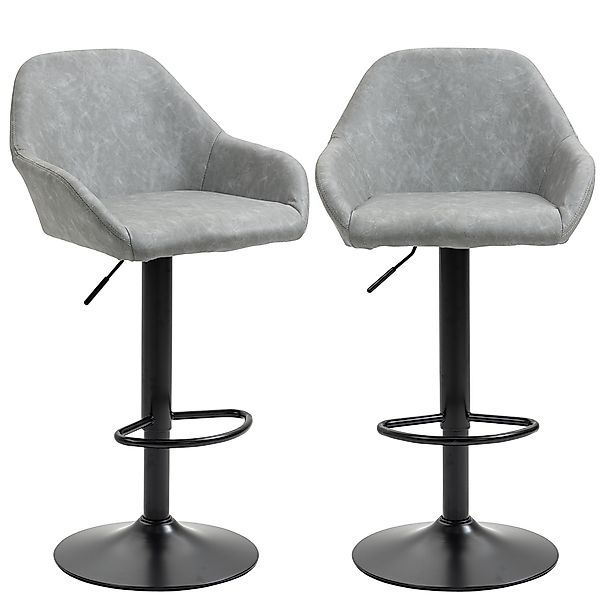 HOMCOM Set mit 2 Barhockern, moderne Barhocker mit Rückenlehne und Fußstütz günstig online kaufen