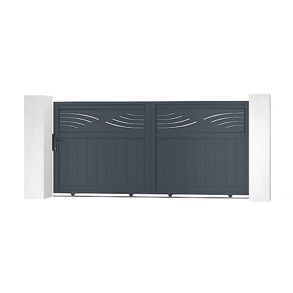 Casanoov Schiebetor Elektrisch Halti 300x140cm Aluminium Grau & Schiebetora günstig online kaufen