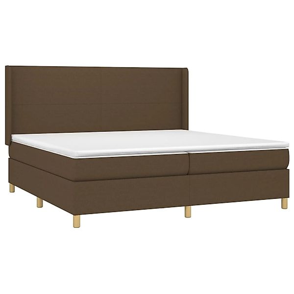 vidaXL Boxspringbett mit Matratze & LED Dunkelbraun 200x200 cm Stoff 313874 günstig online kaufen