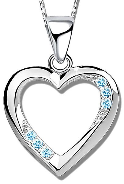 Limana Herzkette echt 925 Sterling Silber Kette mit Herz Anhänger, Damenket günstig online kaufen