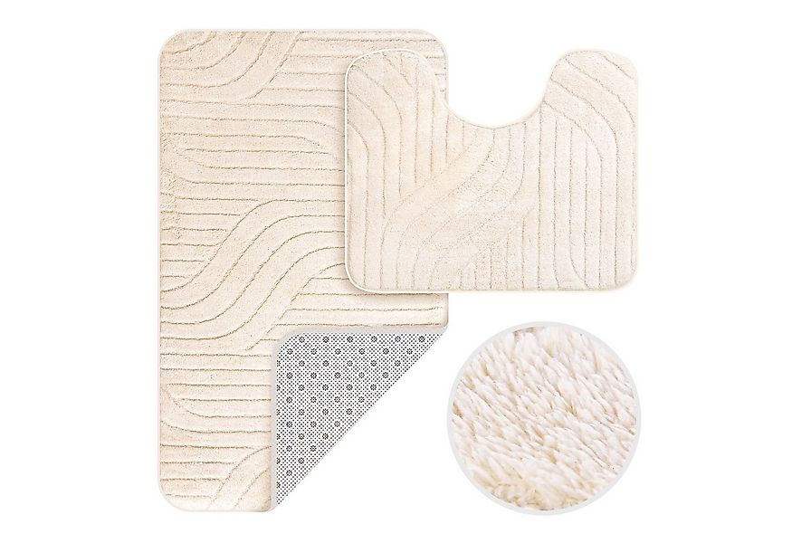 HOMELUX Badematte Badgarnitur 2-teilig mit Ausschnitt, weich & rutschfest, günstig online kaufen