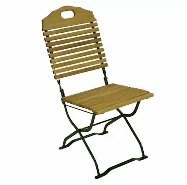 DEGAMO® Kurgarten- Stuhl BAD TÖLZ, Flachstahl grün + Robinie, klappbar, 2 S günstig online kaufen