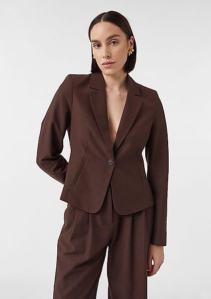 Comma Blusenblazer Taillierter Crop-Blazer aus Leinenmix, günstig online kaufen
