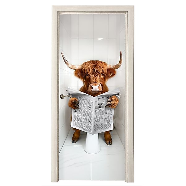 MuchoWow Türtapete Scottish Highlander - Zeitung günstig online kaufen