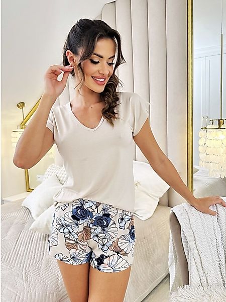 Donna Shorty Schlafanzug mit Blumenmuster (2 günstig online kaufen
