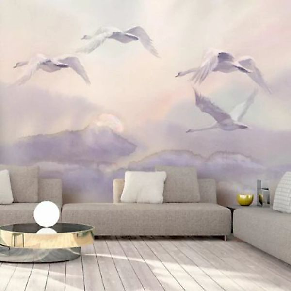 artgeist Fototapete Flying Swans mehrfarbig Gr. 150 x 105 günstig online kaufen